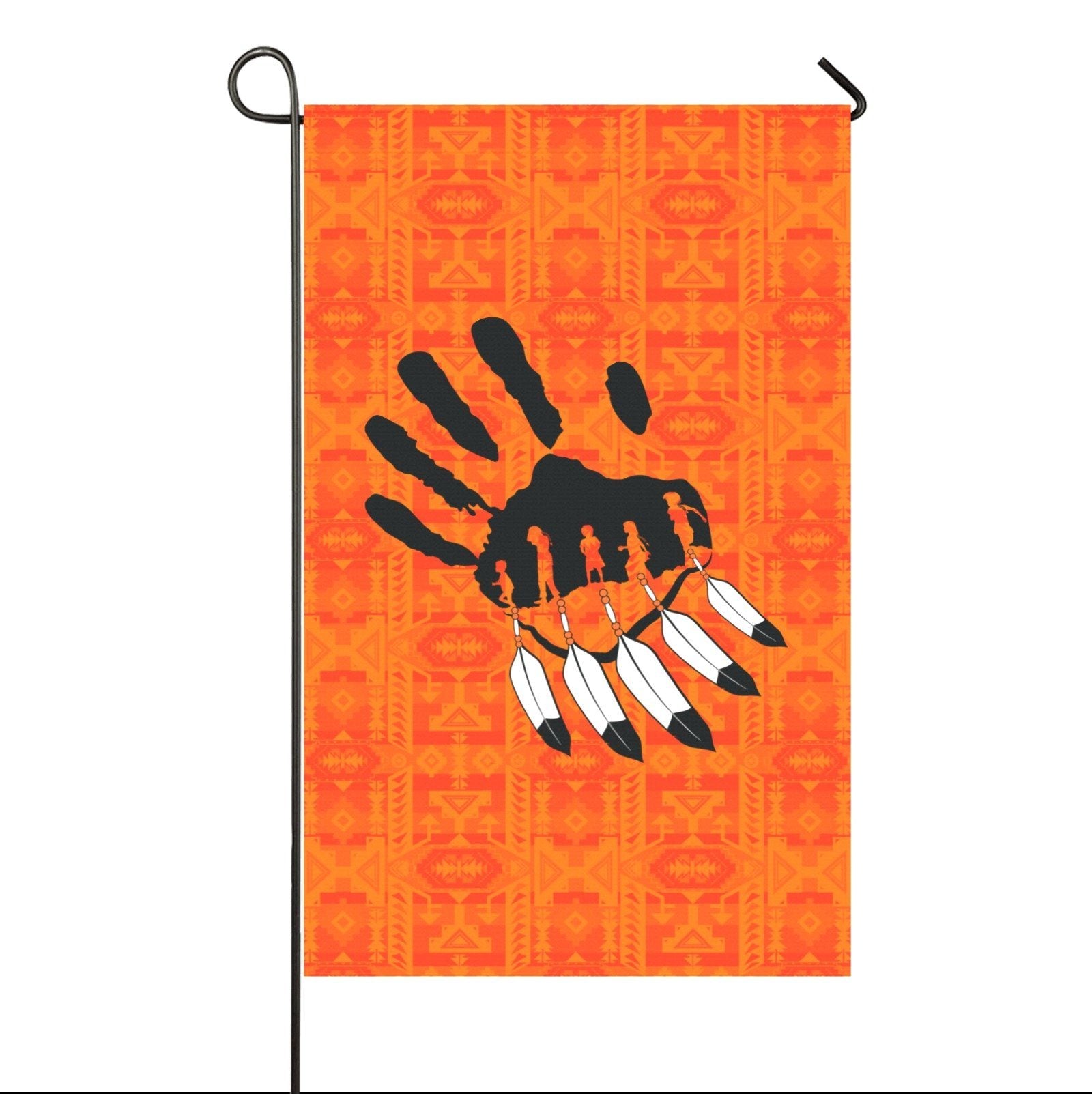 Chiefs Mountain Orange - A feather for Each Garden Flag 36''x60'' (Two Sides Printing) Garden Flag 36‘’x60‘’ (Two Sides) e-joyer 