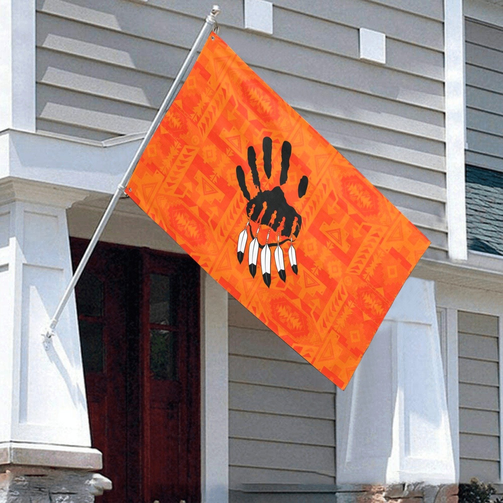 Chiefs Mountain Orange A feather for each Garden Flag 59"x35" Garden Flag 59"x35" e-joyer 