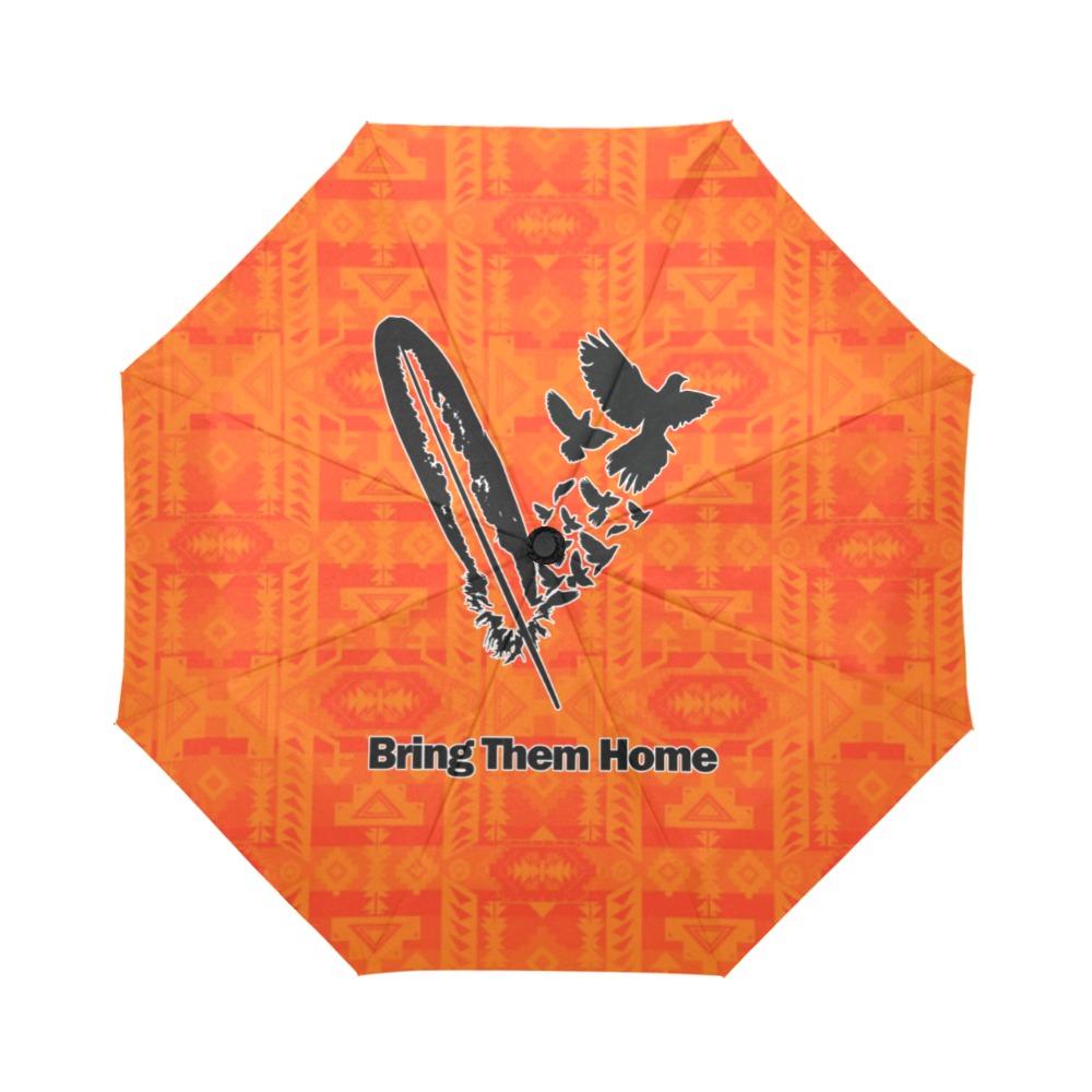 Chiefs Mountain Orange Bring Them Home Auto-Foldable Umbrella (Model U04) Auto-Foldable Umbrella e-joyer 
