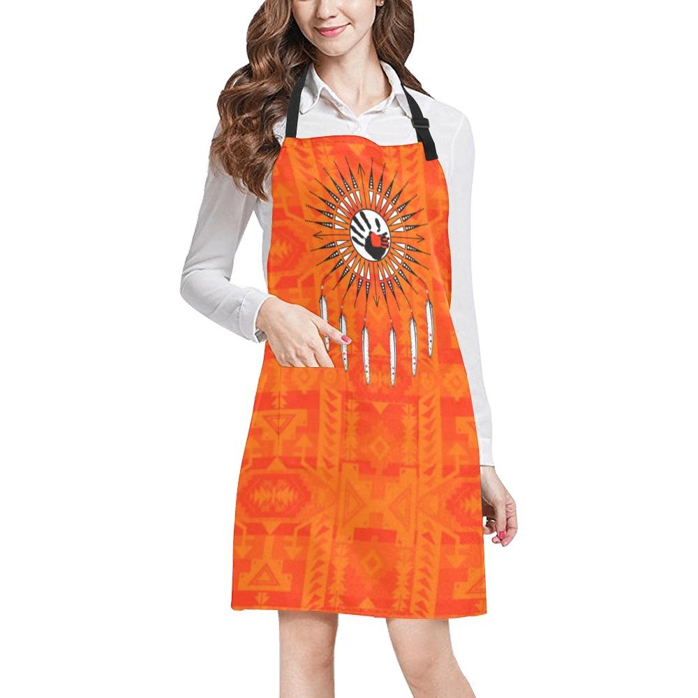 Chiefs Mountain Orange Feather Directions All Over Print Apron All Over Print Apron e-joyer 