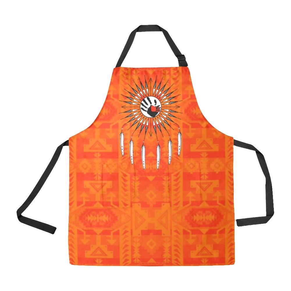 Chiefs Mountain Orange Feather Directions All Over Print Apron All Over Print Apron e-joyer 