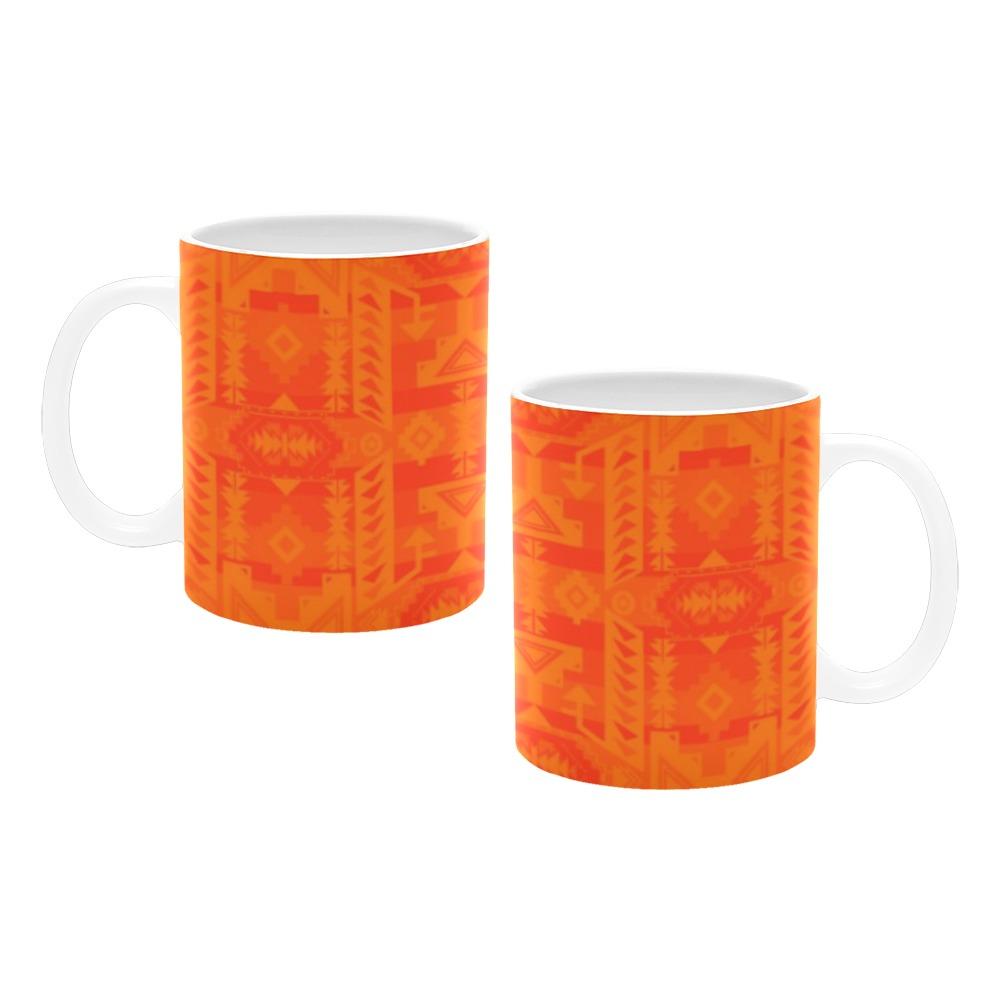 Chiefs Mountain Orange Feather Directions White Mug(11OZ) White Mug e-joyer 