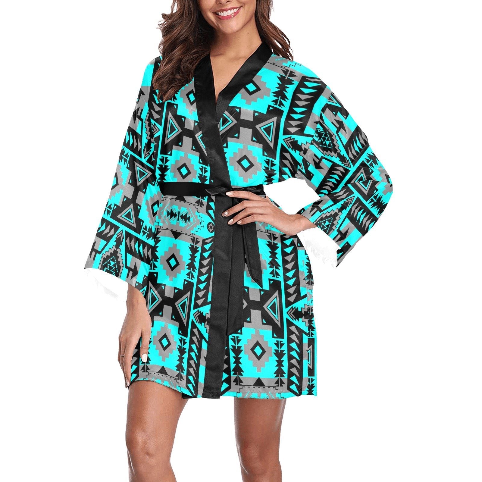 Chiefs Mountain Sky Long Sleeve Kimono Robe Long Sleeve Kimono Robe e-joyer 