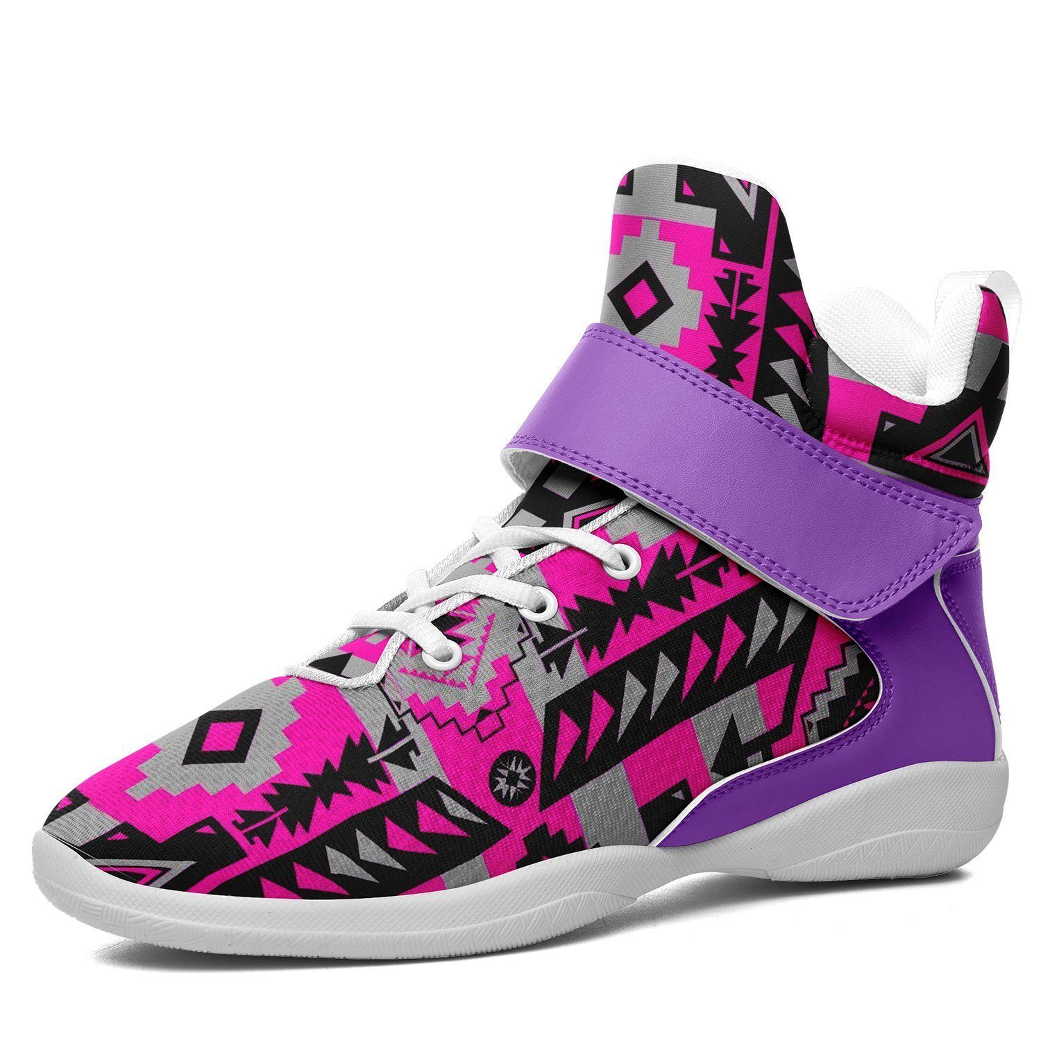 Chiefs Mountain Sunset Kid's Ipottaa Basketball / Sport High Top Shoes 49 Dzine US Child 12.5 / EUR 30 White Sole with Lavender Strap 