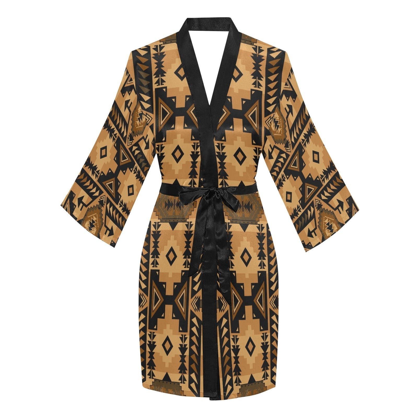 Chiefs Mountain Tan Long Sleeve Kimono Robe Long Sleeve Kimono Robe e-joyer 