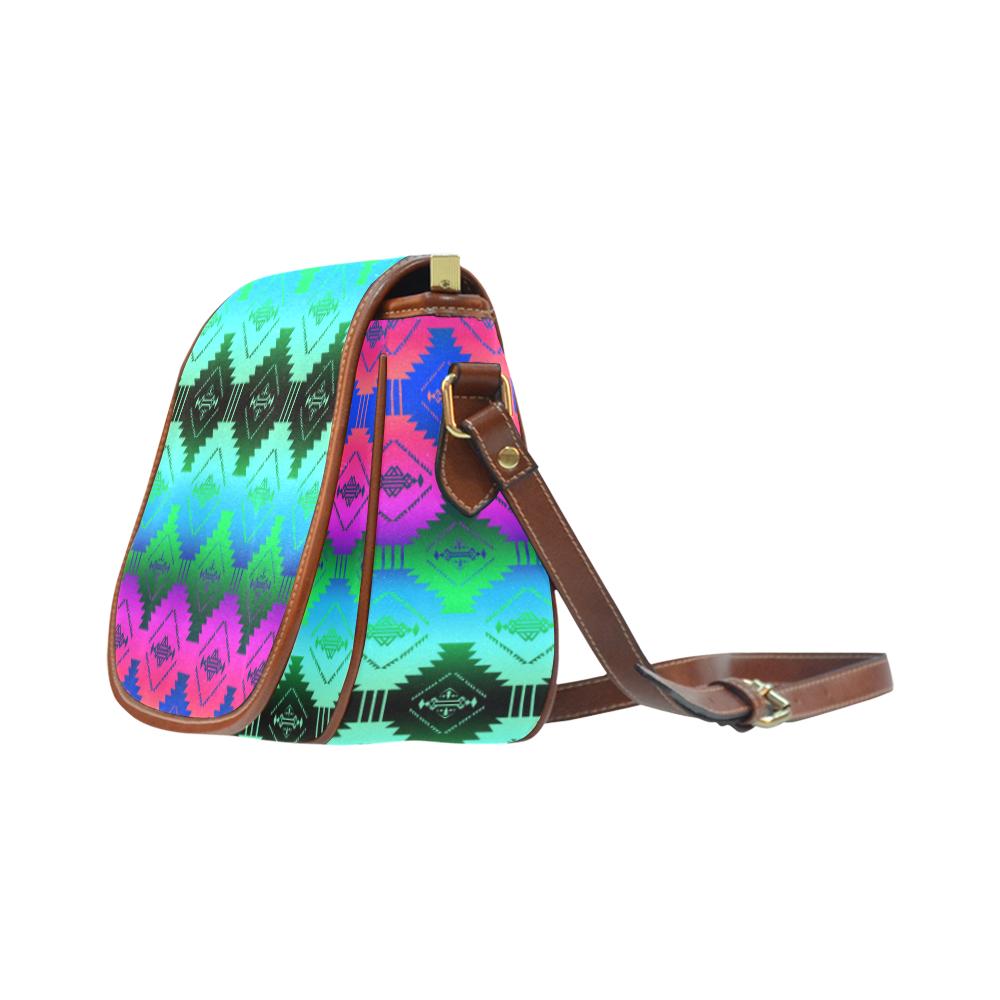 Cofitichequi Moon Shadow Saddle Bag/Small (Model 1649) Full Customization Saddle Bag/Small (Full Customization) e-joyer 