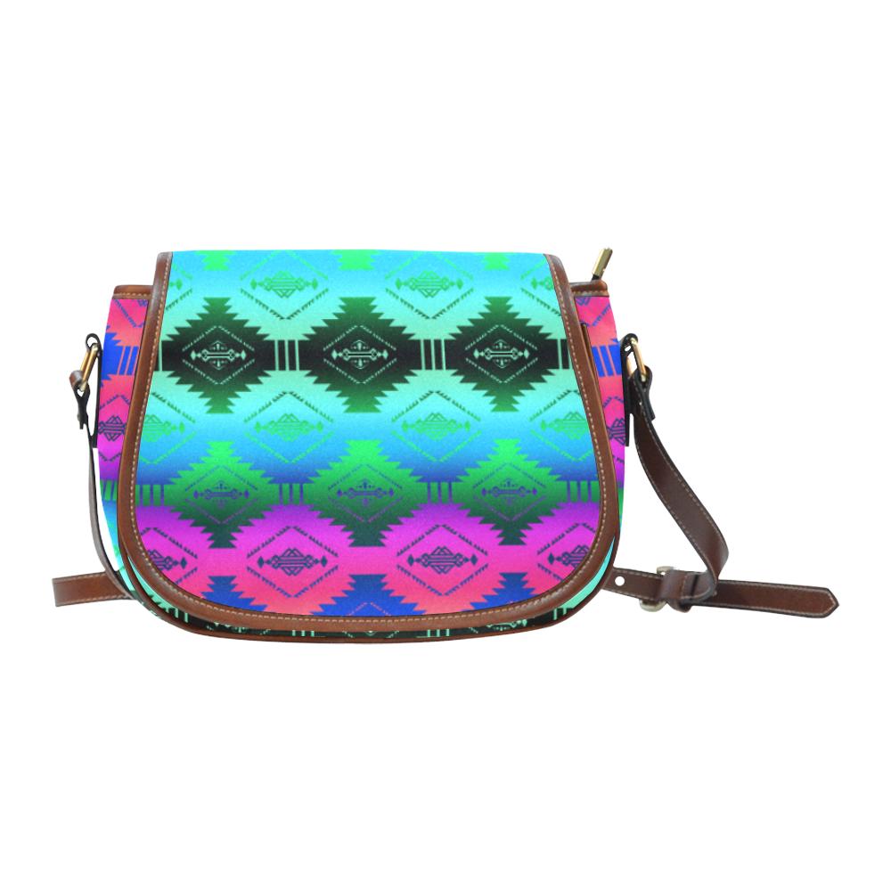 Cofitichequi Moon Shadow Saddle Bag/Small (Model 1649) Full Customization Saddle Bag/Small (Full Customization) e-joyer 