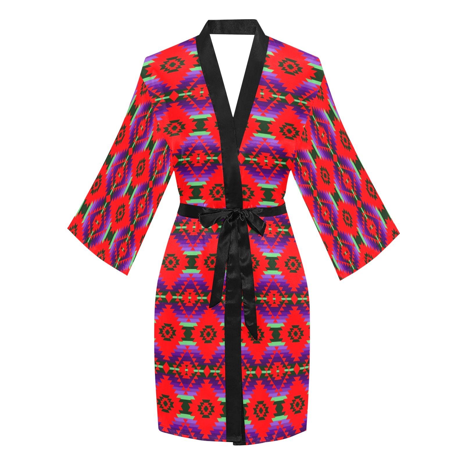 Cree Confederacy Chicken Dance Long Sleeve Kimono Robe Long Sleeve Kimono Robe e-joyer 