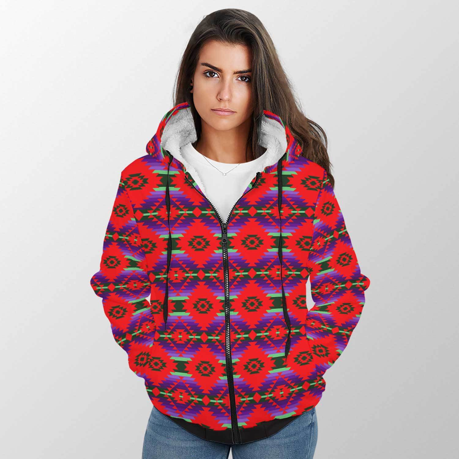 Cree Confederacy Chicken Dance Sherpa Hoodie 49 Dzine 