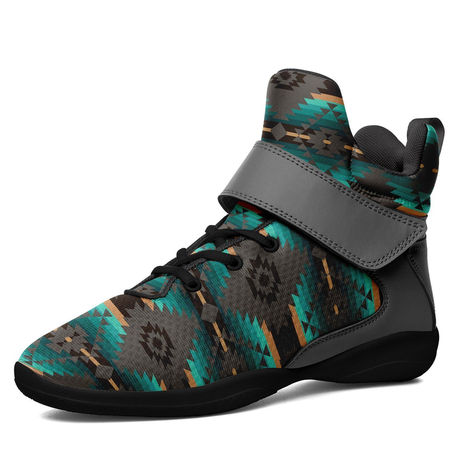 Cree Confederacy Ipottaa Basketball / Sport High Top Shoes - Black Sole 49 Dzine US Men 7 / EUR 40 Black Sole with Gray Strap 