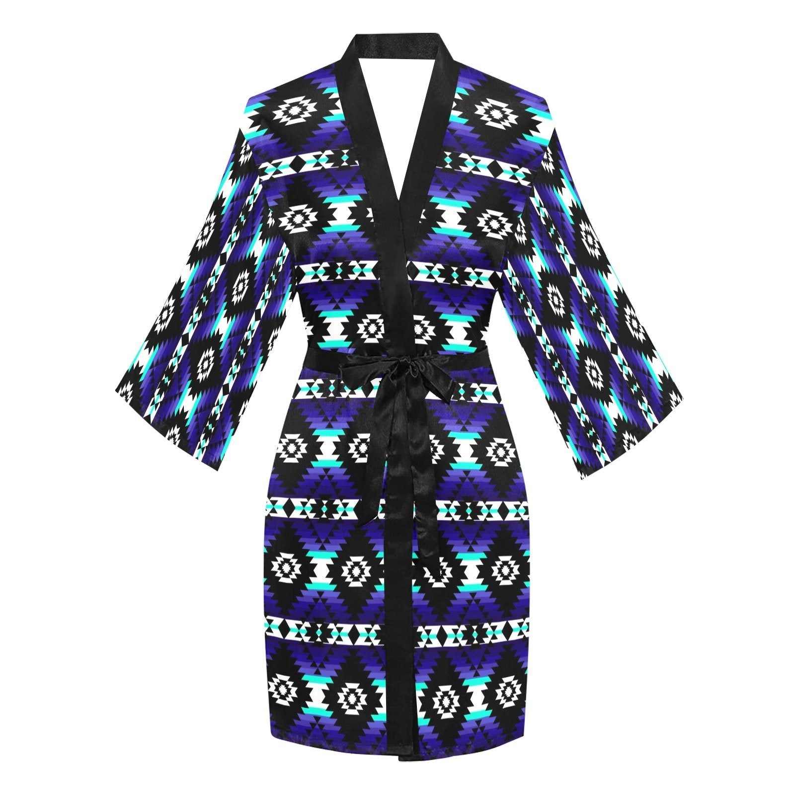 Cree Confederacy Midnight Long Sleeve Kimono Robe Long Sleeve Kimono Robe e-joyer 