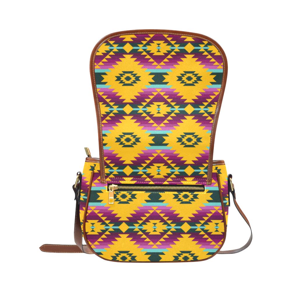 Cree Confederacy Summer Gathering Saddle Bag/Small (Model 1649) Full Customization Saddle Bag/Small (Full Customization) e-joyer 