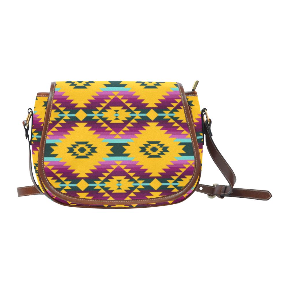 Cree Confederacy Summer Gathering Saddle Bag/Small (Model 1649) Full Customization Saddle Bag/Small (Full Customization) e-joyer 