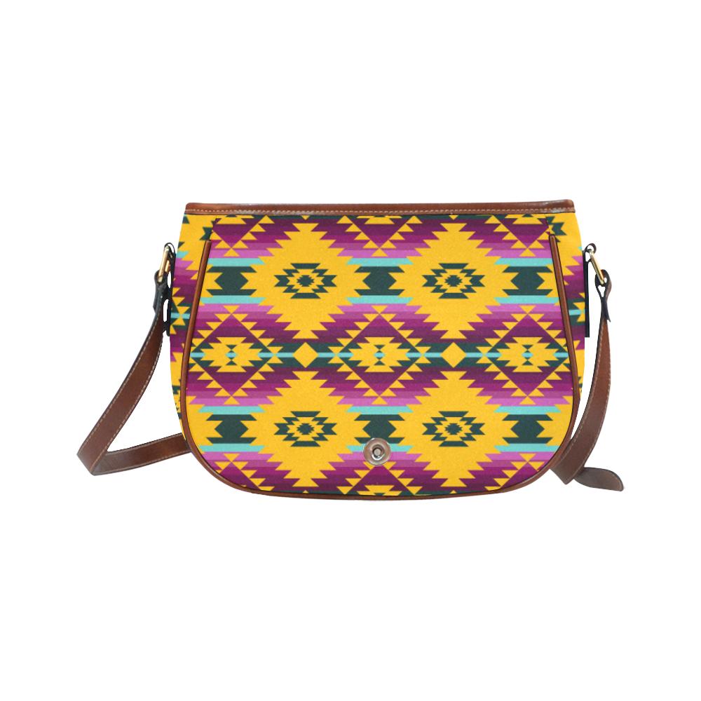 Cree Confederacy Summer Gathering Saddle Bag/Small (Model 1649) Full Customization Saddle Bag/Small (Full Customization) e-joyer 