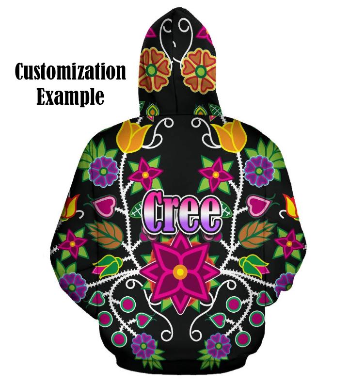 Floral Beadwork Six Bands Hoodie for Women (USA Size)