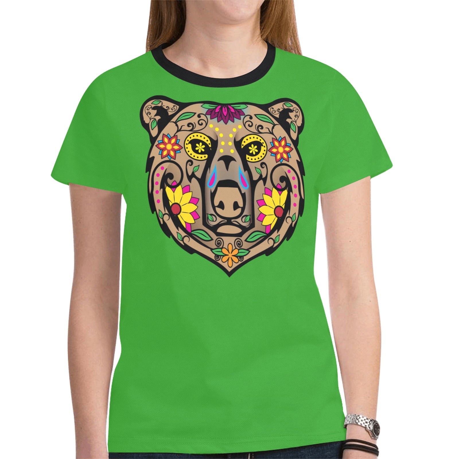 Bear Spirit Guide (Green) T-shirt for Women