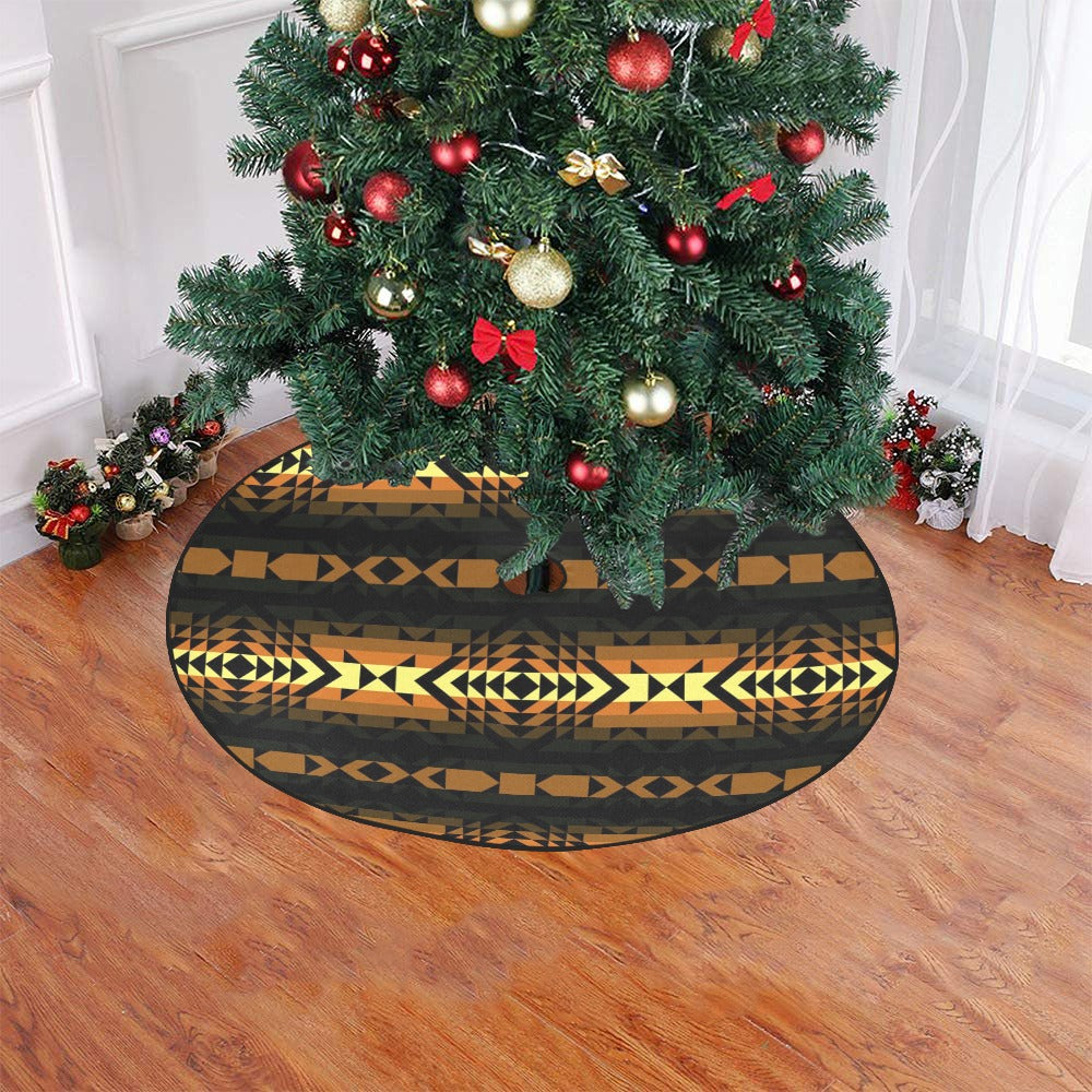 Black Rose Spring Canyon Tan Christmas Tree Skirt 47" x 47"