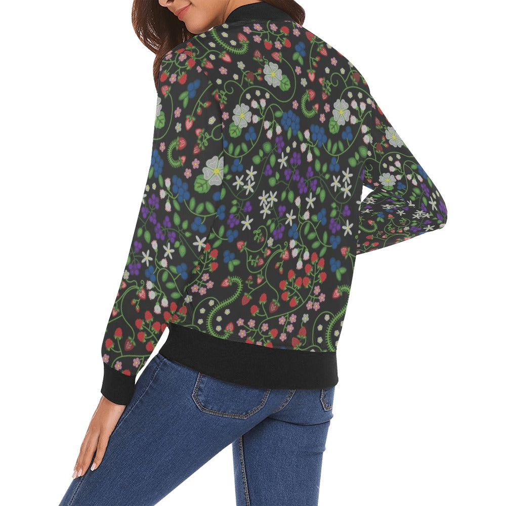 Grandmother Stories Midnight All Over Print Bomber Jacket for Women