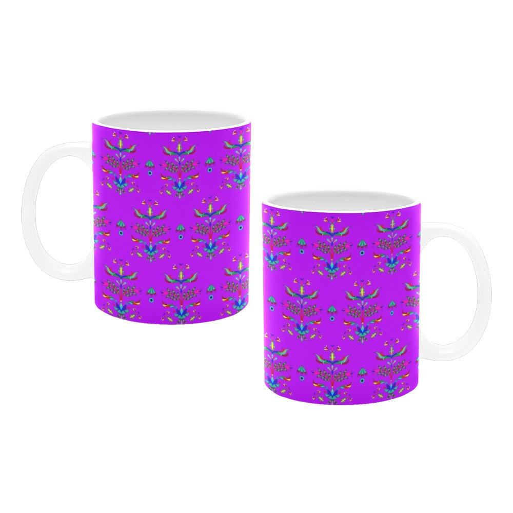 Dakota Damask Purple White Mug(11OZ)