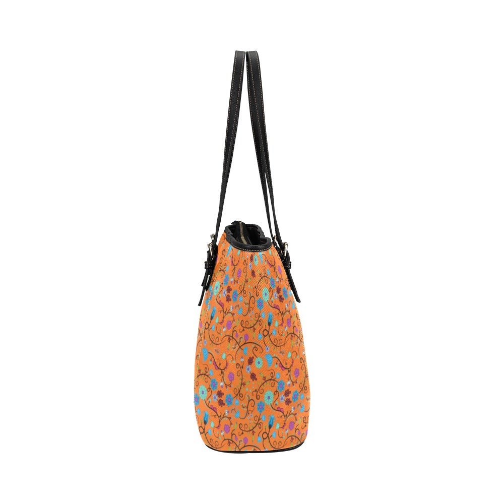 Nipin Blossom Carrot Leather Tote Bag/Large