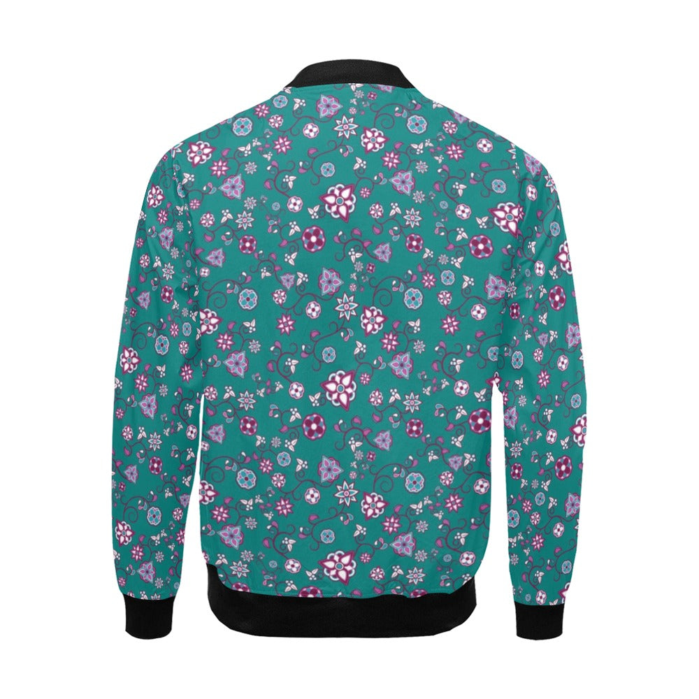 Burgundy Bloom Bomber Jacket for Men