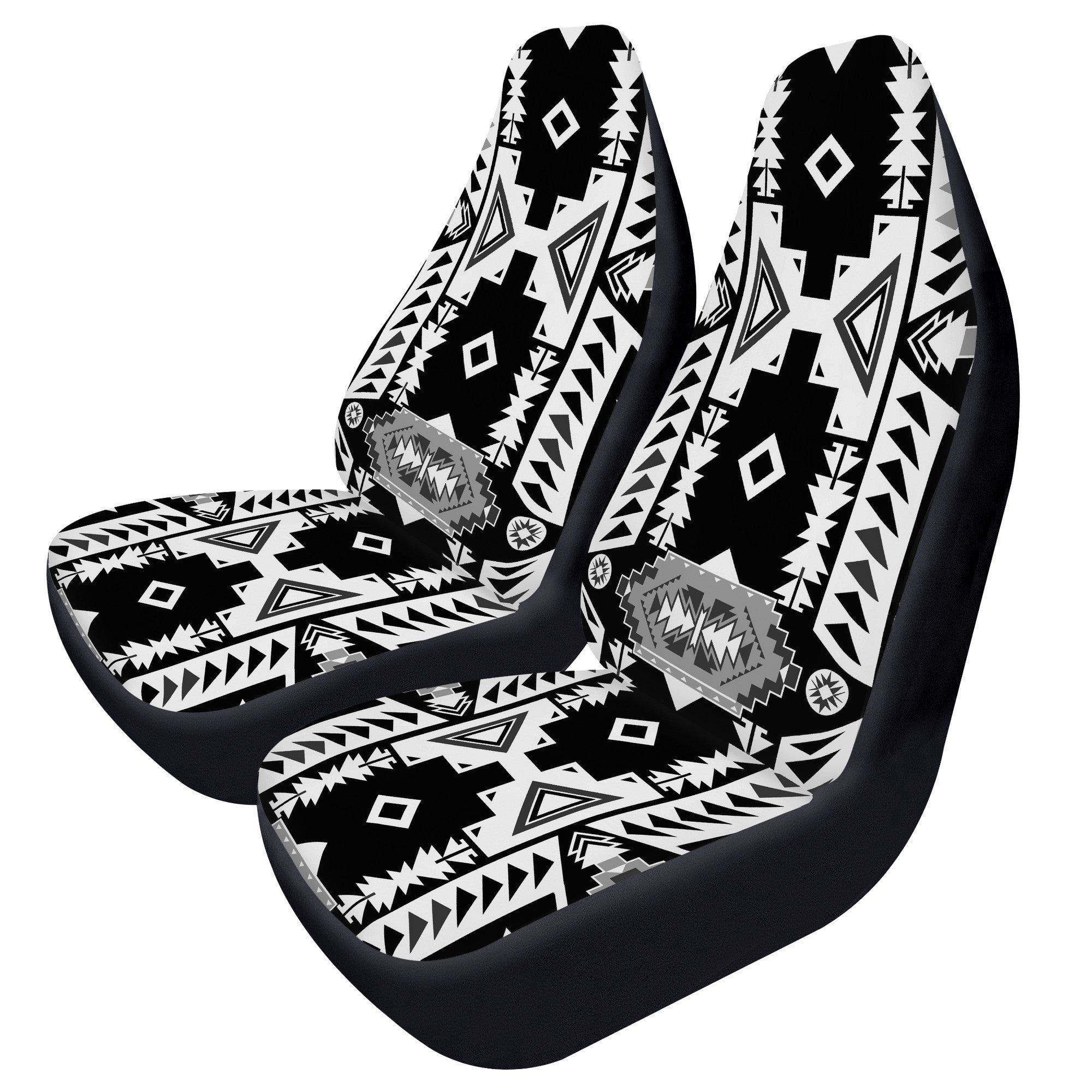 D50 Chiefs Mountain Black and White Car Seat Covers automotive interior 49 Dzine 