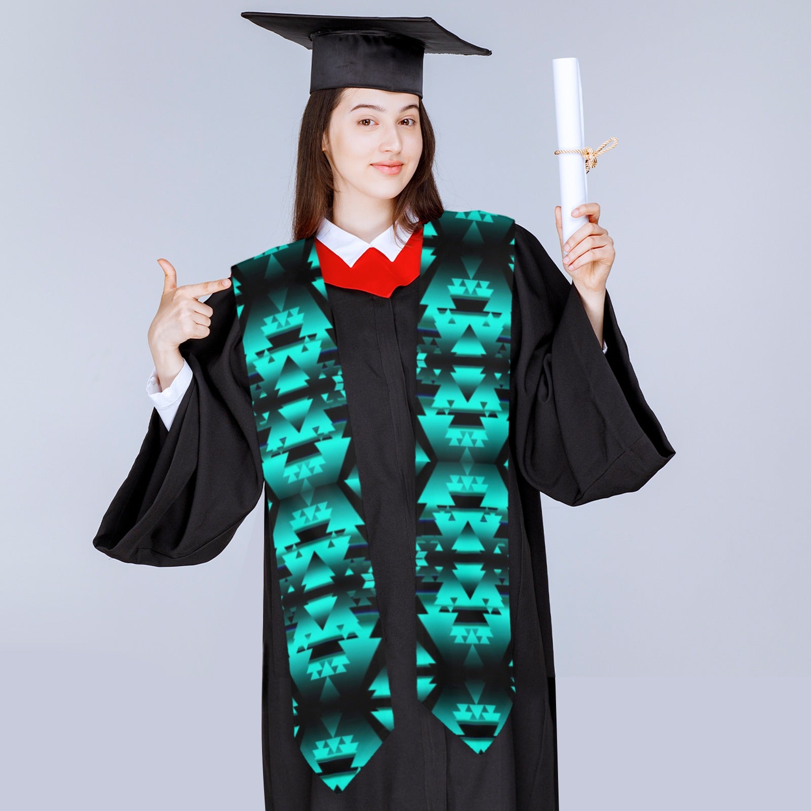 Dark Teal Winter Camp Graduation Stole