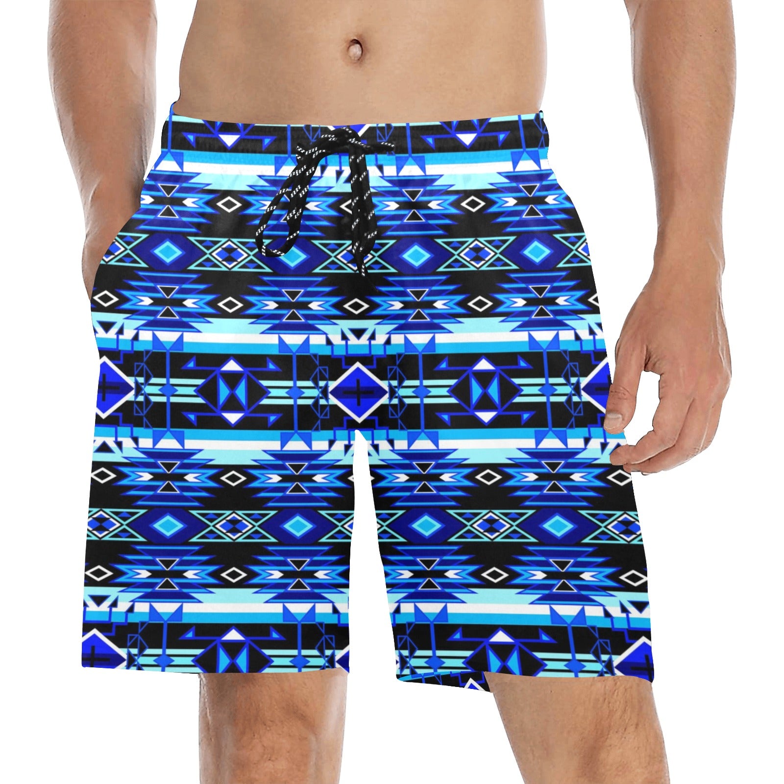 Force of Nature Winter Night Men's Mid-Length Beach Shorts