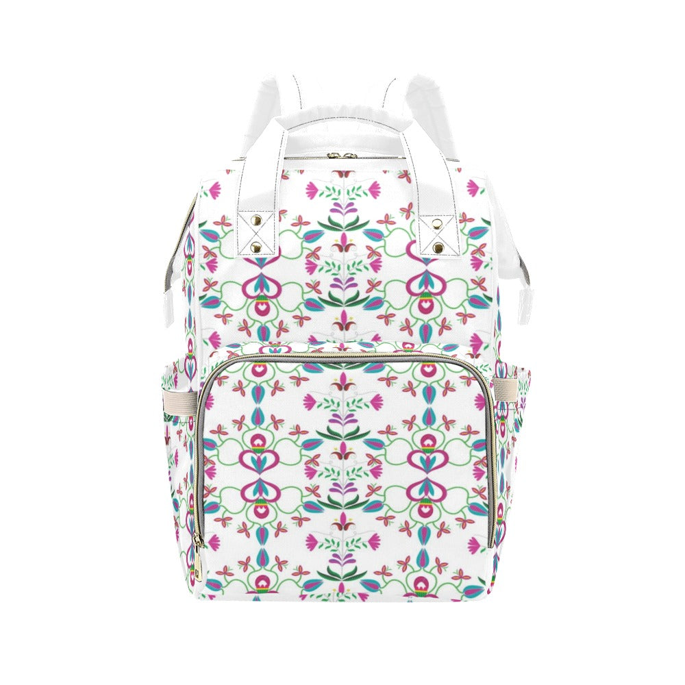 Quilled Divine White Multi-Function Diaper Backpack/Diaper Bag