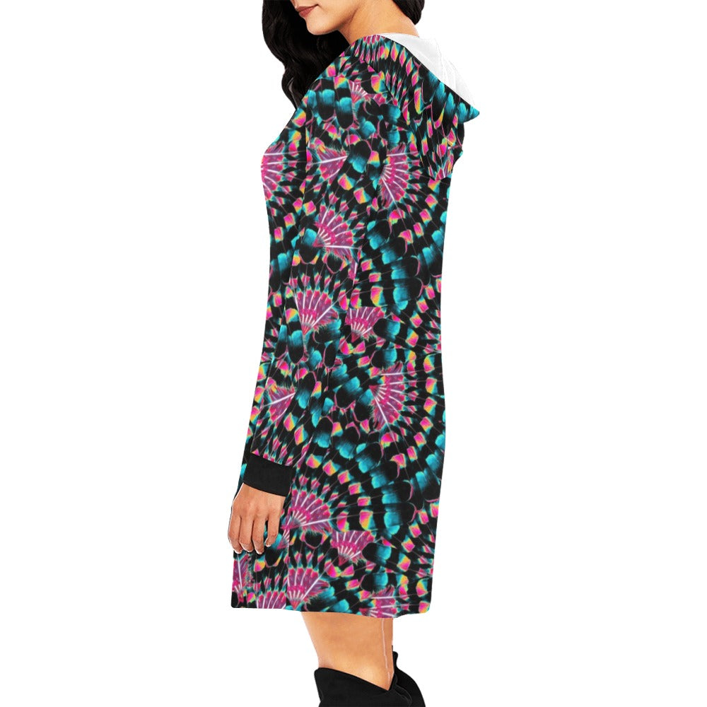 Hawk Feathers Heat Map Hoodie Dress