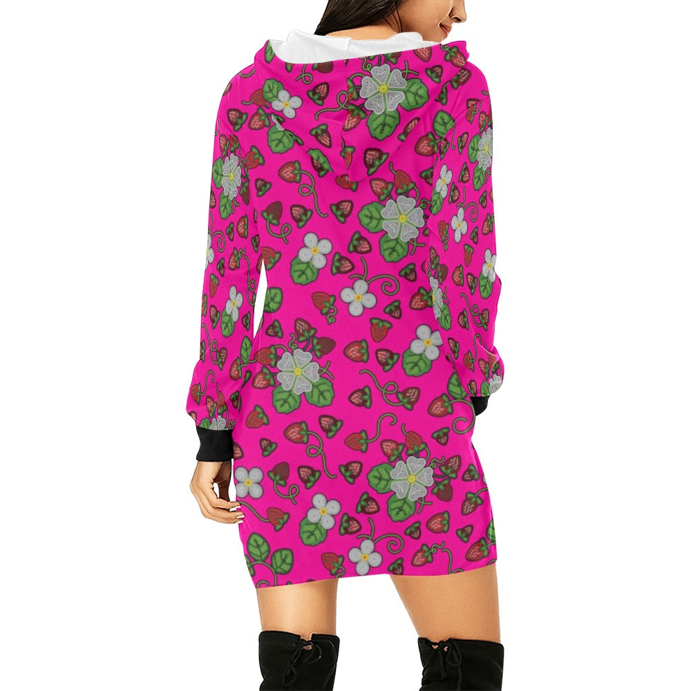 Strawberry Dreams Blush Hoodie Dress