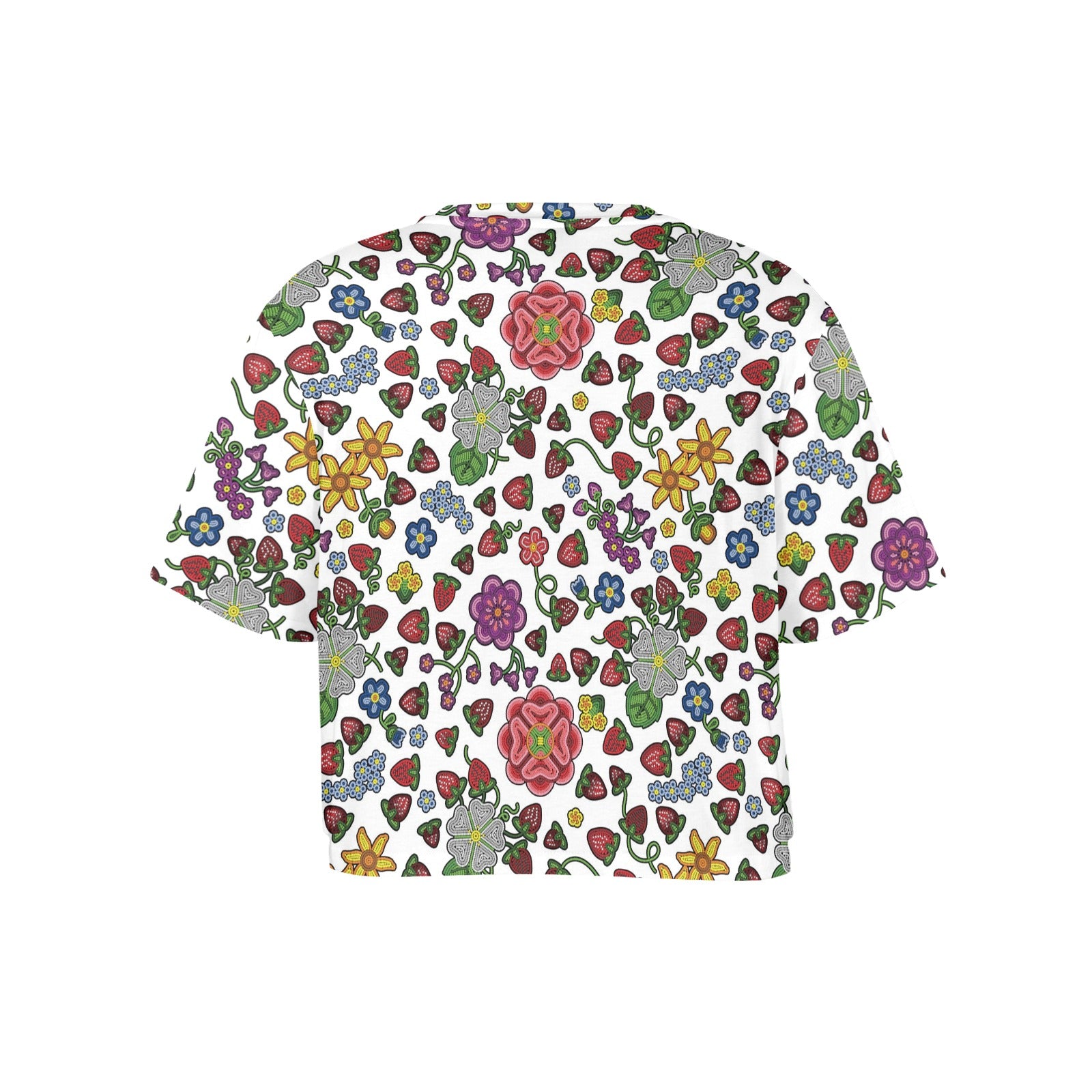 Berry Pop White Women's Cropped T-shirt