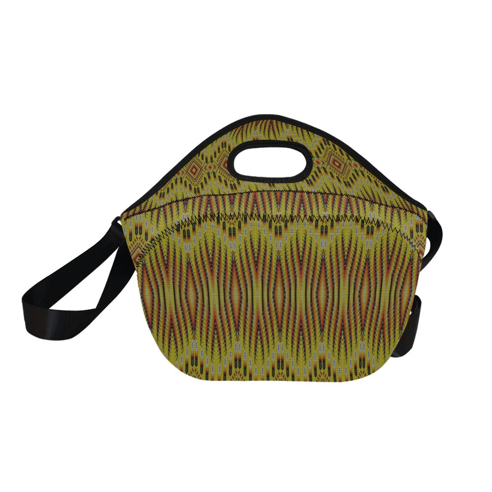 Fire Feather Yellow Neoprene Lunch Bag/Large