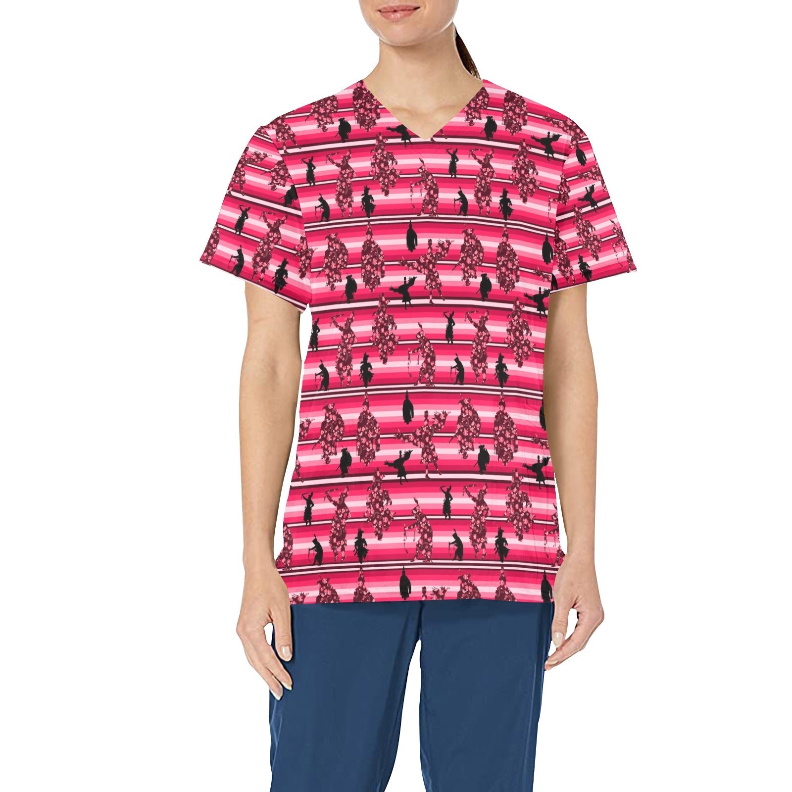 Dancers Floral Amour All Over Print Scrub Top Scrub Top e-joyer 