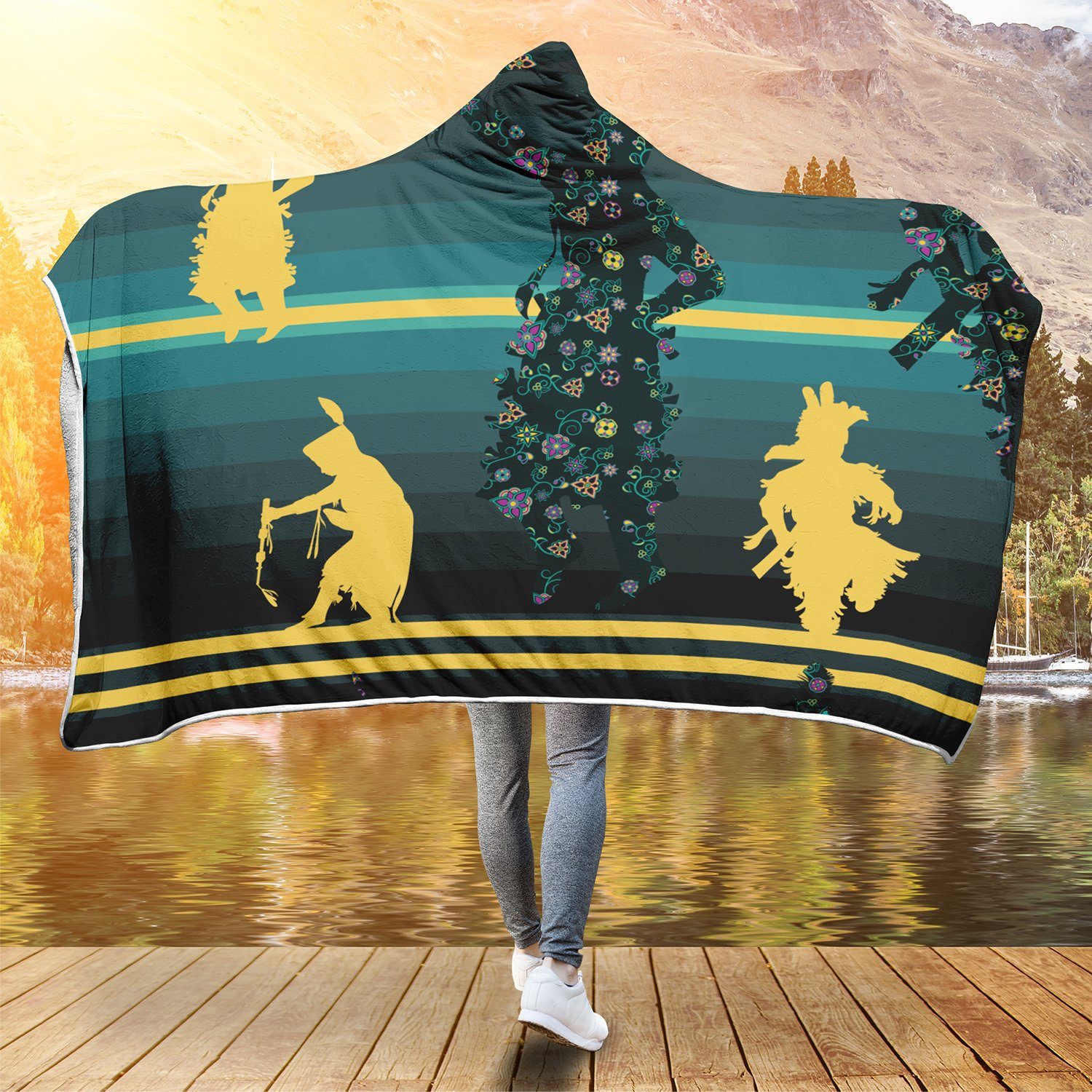 Dancers Inspire Green Hooded Blanket blanket 49 Dzine 