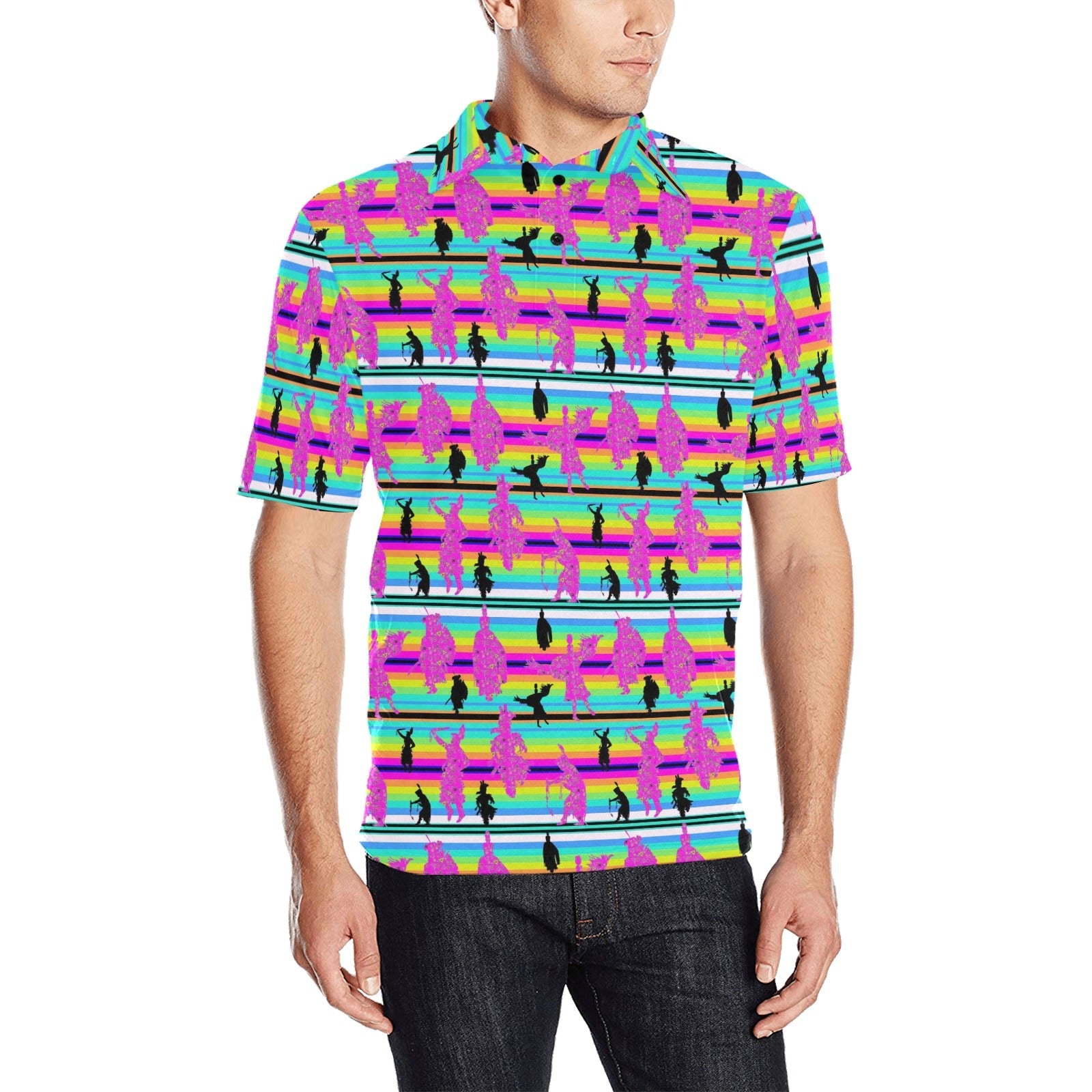 Dancers Sunset Contest Men's All Over Print Polo Shirt (Model T55) Men's Polo Shirt (Model T55) e-joyer 