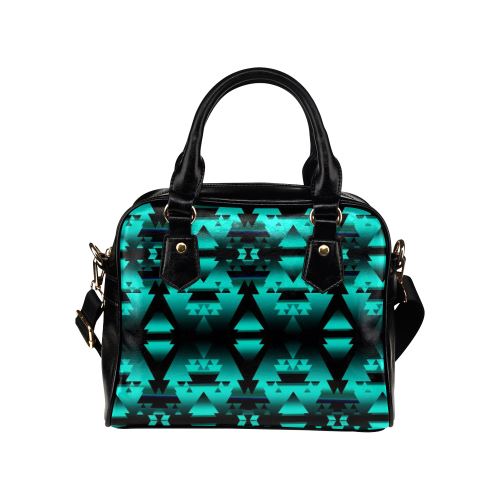 Dark-Deep Lake-Winter-Camp Shoulder Handbag (Model 1634) Shoulder Handbags (1634) e-joyer 