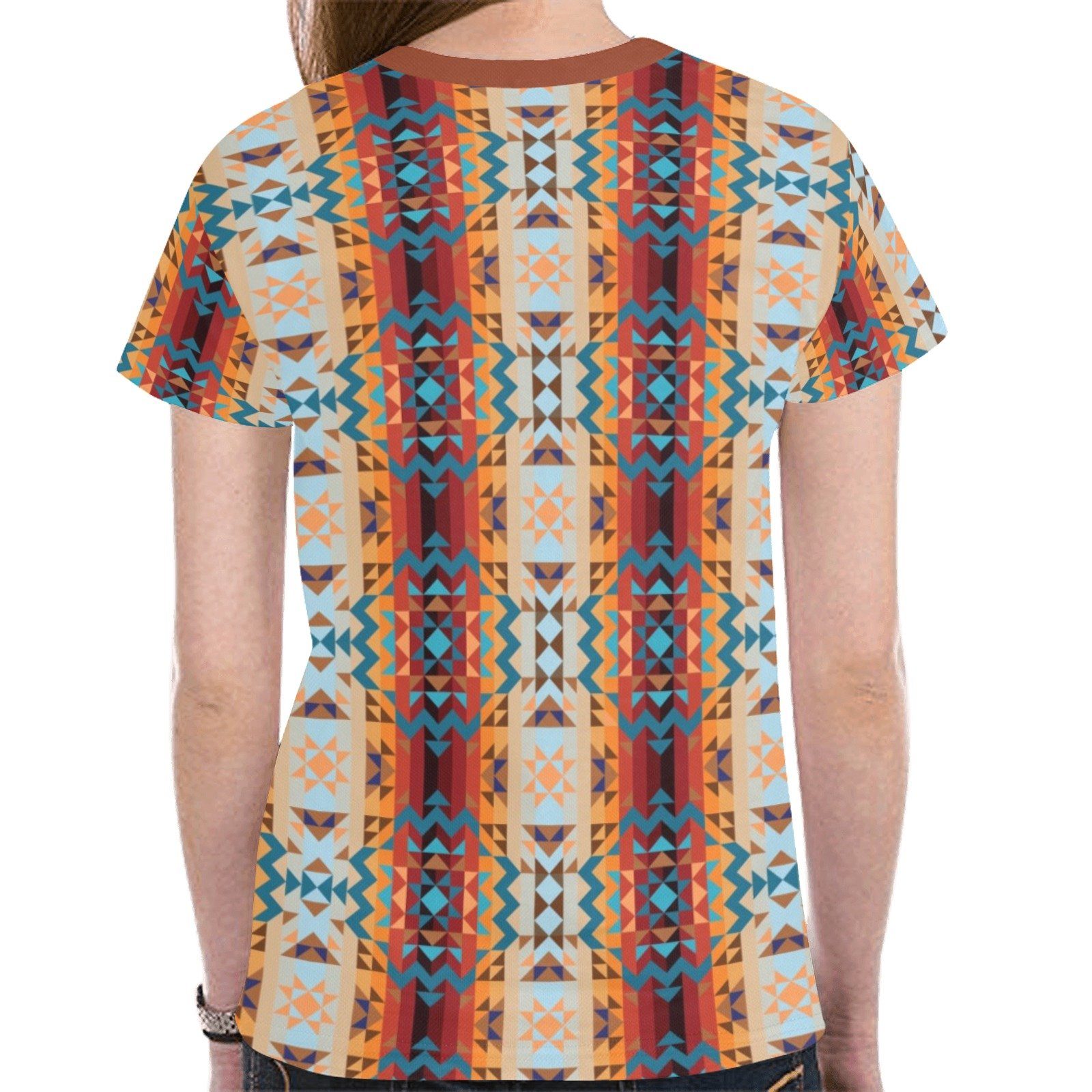 Dark Sandway New All Over Print T-shirt for Women (Model T45) tshirt e-joyer 