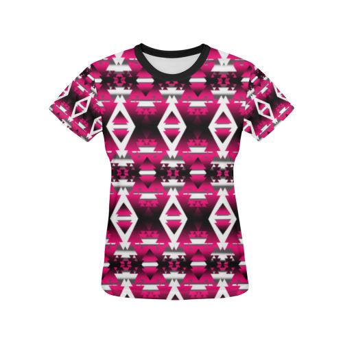 Dark Sunset Winter Camp All Over Print T-shirt for Women/Large Size (USA Size) (Model T40) All Over Print T-Shirt for Women/Large (T40) e-joyer 
