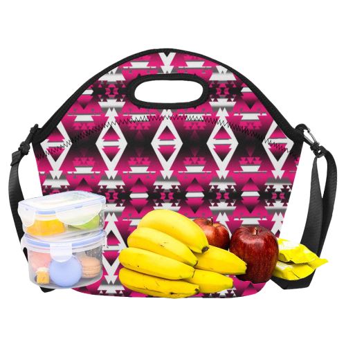 Dark Sunset Winter Camp Neoprene Lunch Bag/Large (Model 1669) Neoprene Lunch Bag/Large (1669) e-joyer 