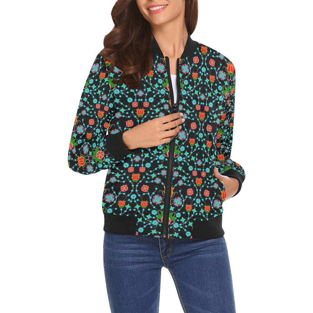 Floral Damask Upgrade Bomber Jacket for Women