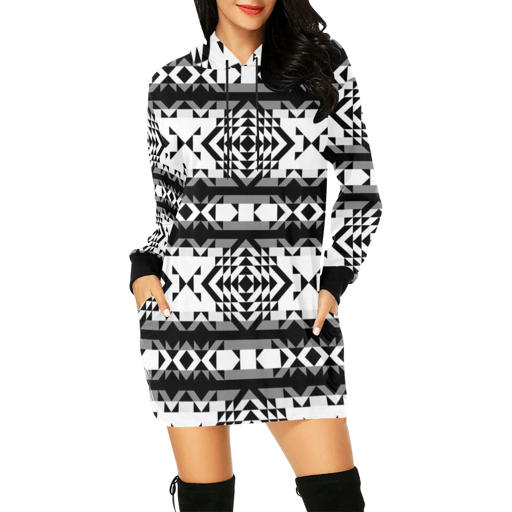 Black Rose Blizzard Hoodie Dress