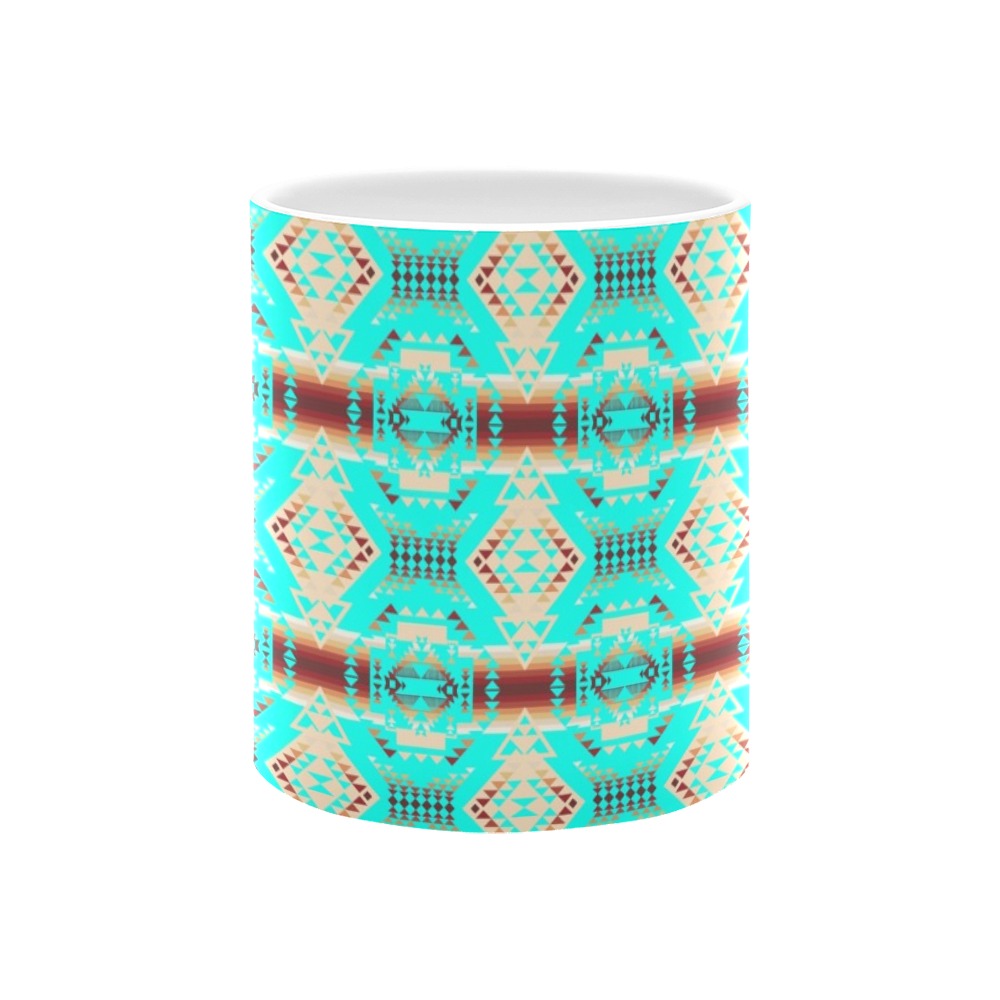 Gathering Earth Turquoise White Mug(11OZ)