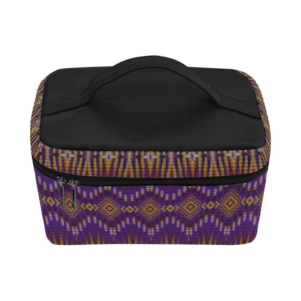 Fire Feather Purple Cosmetic Bag/Large