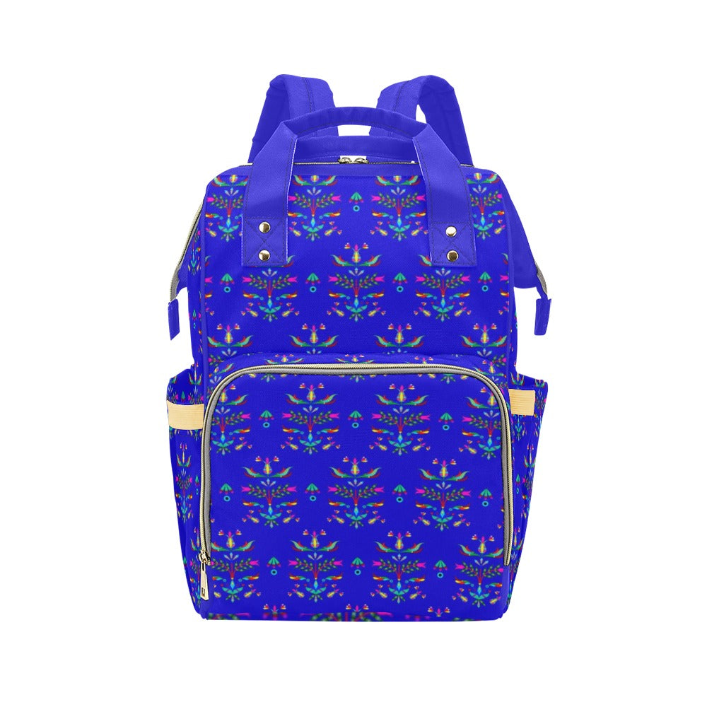 Dakota Damask Blue Multi-Function Diaper Backpack/Diaper Bag