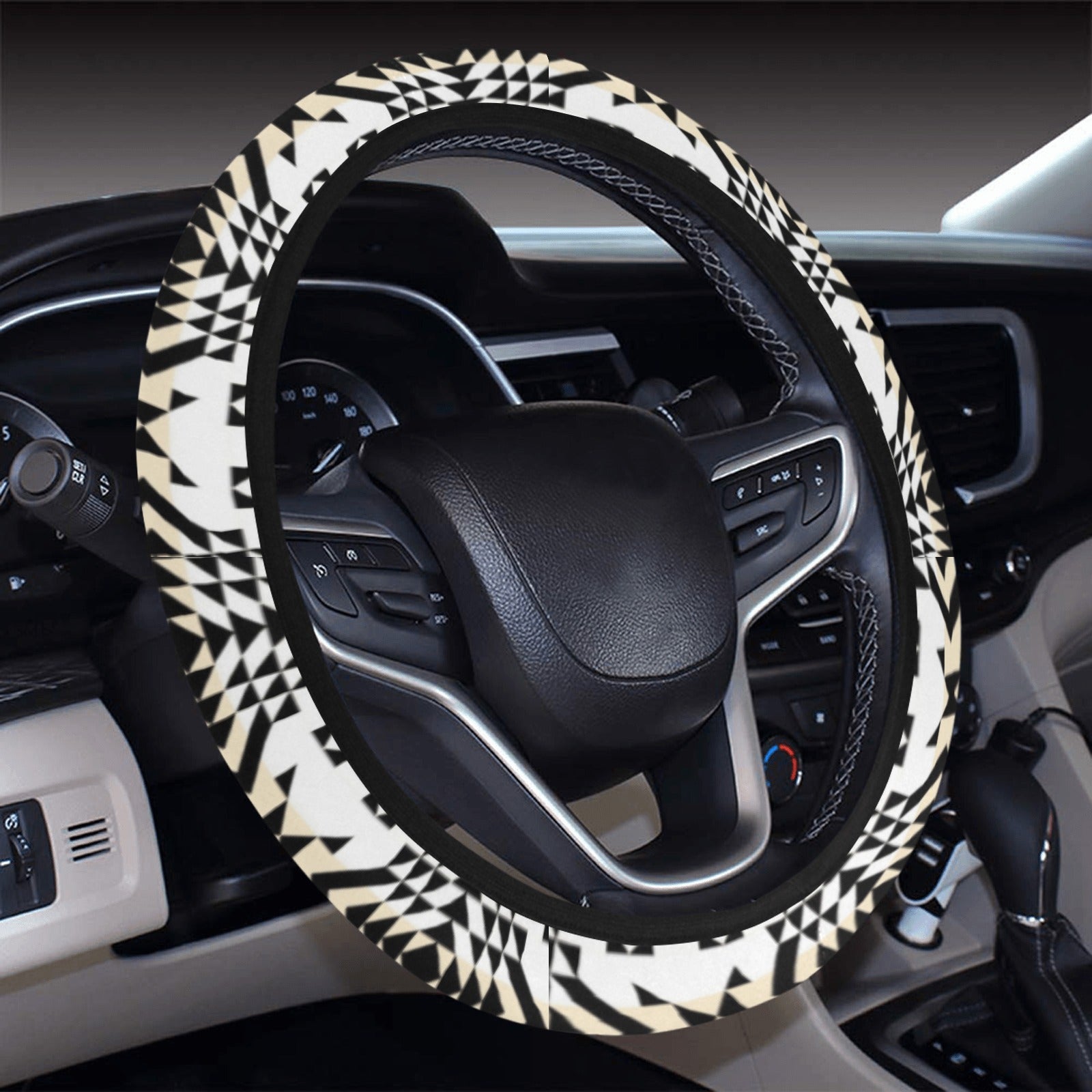 Black Rose Winter Canyon Steering Wheel Cover with Elastic Edge