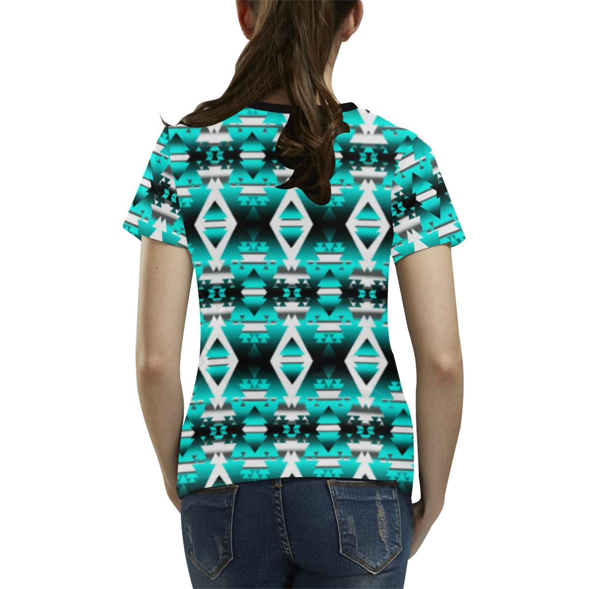 Deep Lake Winter Camp All Over Print T-shirt for Women/Large Size (USA Size) (Model T40) All Over Print T-Shirt for Women/Large (T40) e-joyer 
