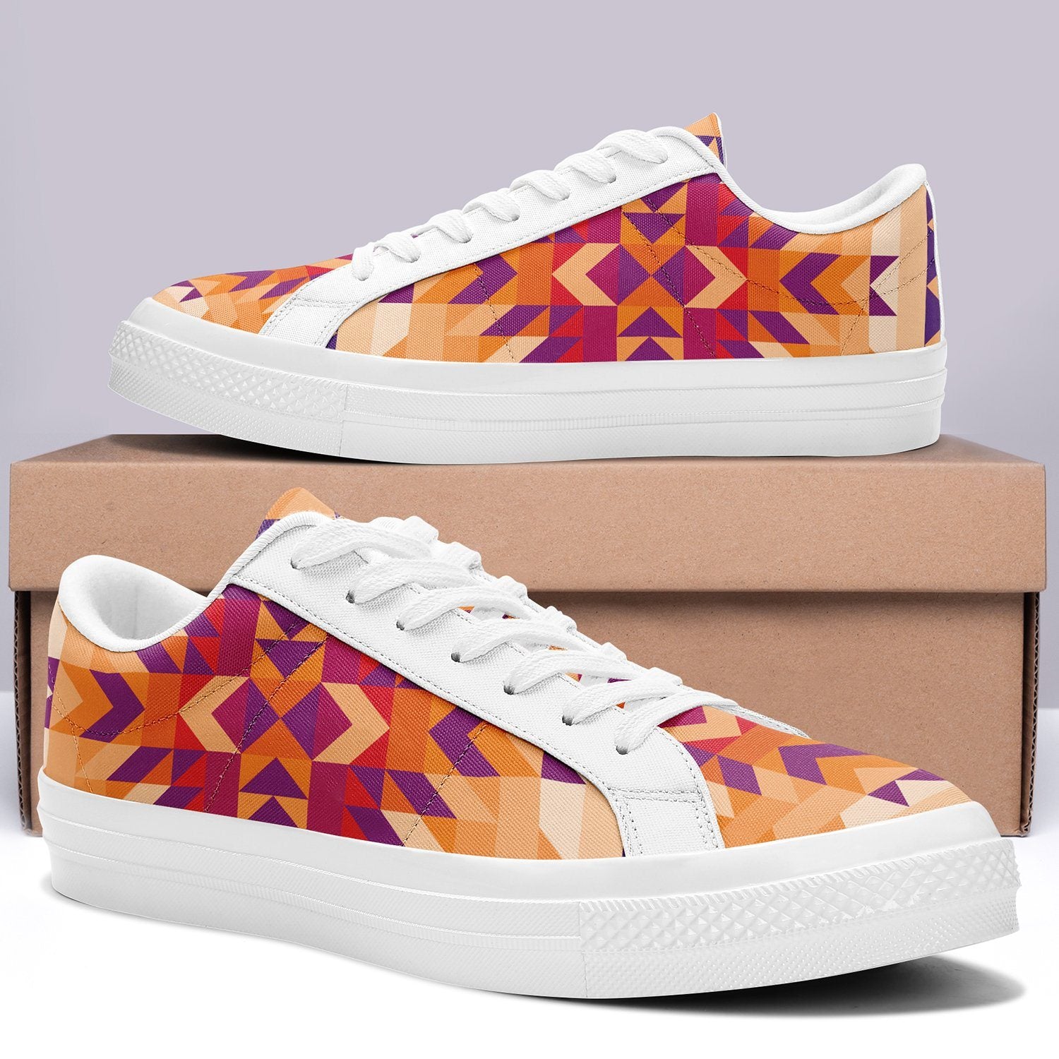 Desert Geo Aapisi Low Top Canvas Shoes White Sole aapisi Herman 