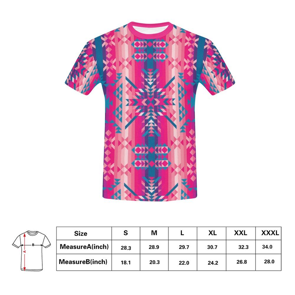 Desert Geo Blue All Over Print T-Shirt for Men (USA Size) (Model T40) All Over Print T-Shirt for Men (T40) e-joyer 