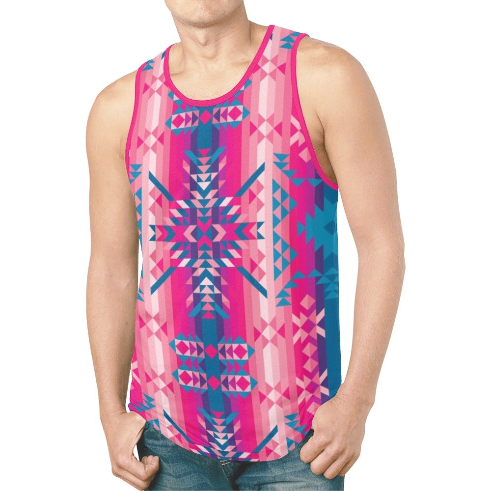 Desert Geo Blue New All Over Print Tank Top for Men (Model T46) New All Over Print Tank Top for Men (T46) e-joyer 